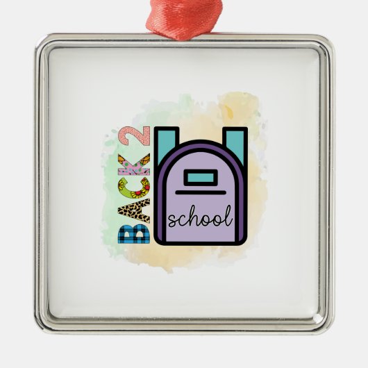 Terug naar schoolleraar metalen ornament (Voorkant)
