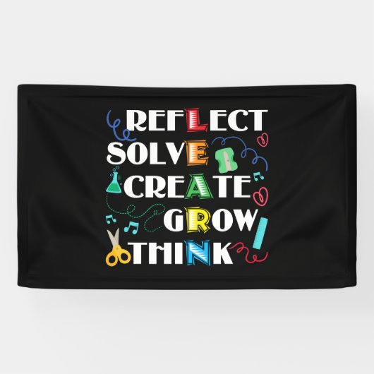 Terug naar schoolleraar Motivatie Leercadeau Spandoek (Horizontaal)