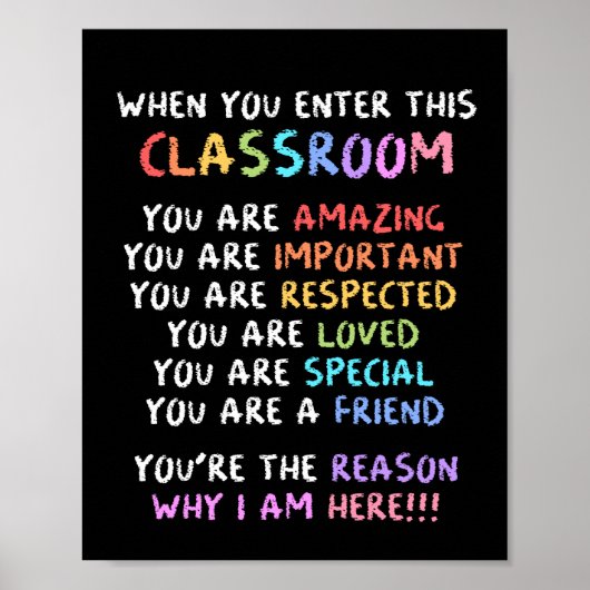 Terug naar schoolleraar wanneer je dit invoert poster (Voorkant)