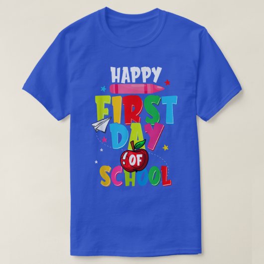 Terug naar schoolleraren Kind Fijne Eerste Dag S T-shirt (Design voorkant)