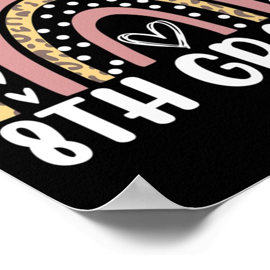 Terug naar schoolloopleraar Rainbow 8e graad Poster (Hoek)