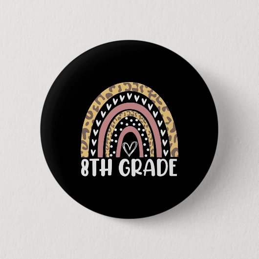 Terug naar schoolloopleraar Rainbow 8e graad Ronde Button 5,7 Cm (Voorkant)