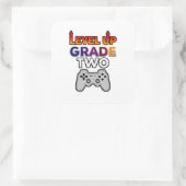 Terug naar schoolniveau tot de tweede klas vierkante sticker (Tas)