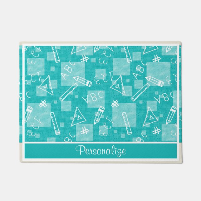 Terug naar schoolonderwijzend leslokaal deurmat (Voorkant)