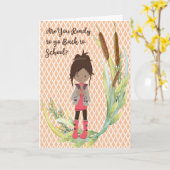 Terug naar Schoolontwerp voor donker kind Kaart (Gele Bloem)