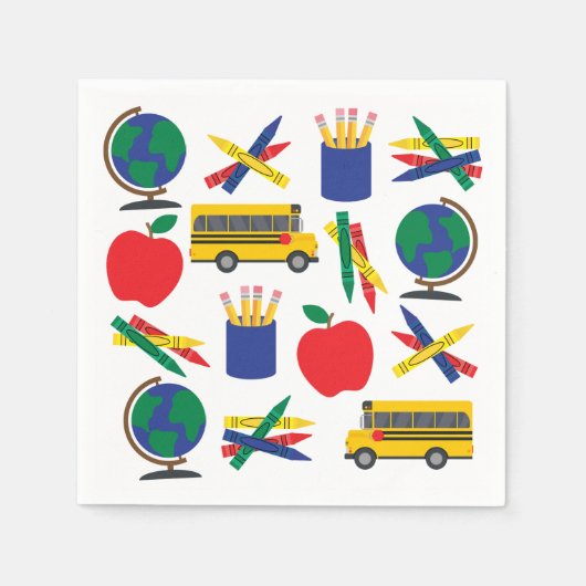 Terug naar schoolpapier Napkins Servet (Voorkant)