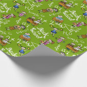 Terug naar schoolpatroon cadeaupapier (Hoek)