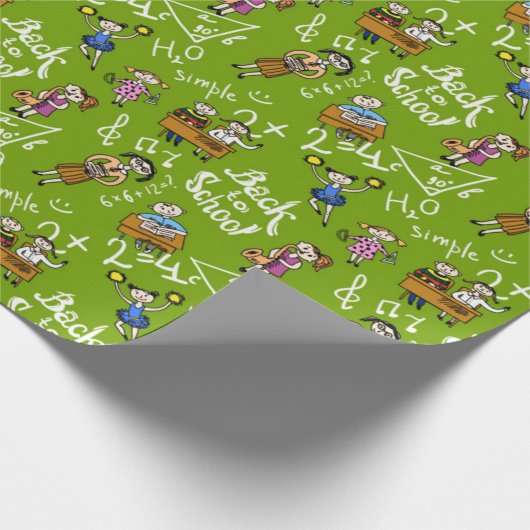 Terug naar schoolpatroon cadeaupapier (Hoek)