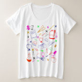 Terug naar schoolpatroon grote maat t-shirt (Design voorkant)