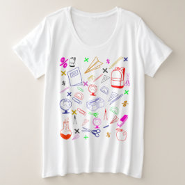 Terug naar schoolpatroon grote maat t-shirt