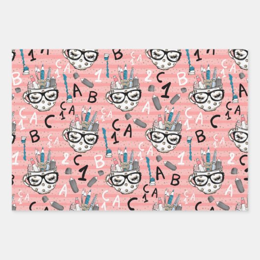 Terug naar Schoolpatroon Inpakpapier Vel (Voorkant)