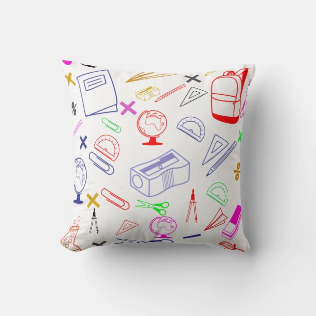 Terug naar schoolpatroon kussen (Voorkant)