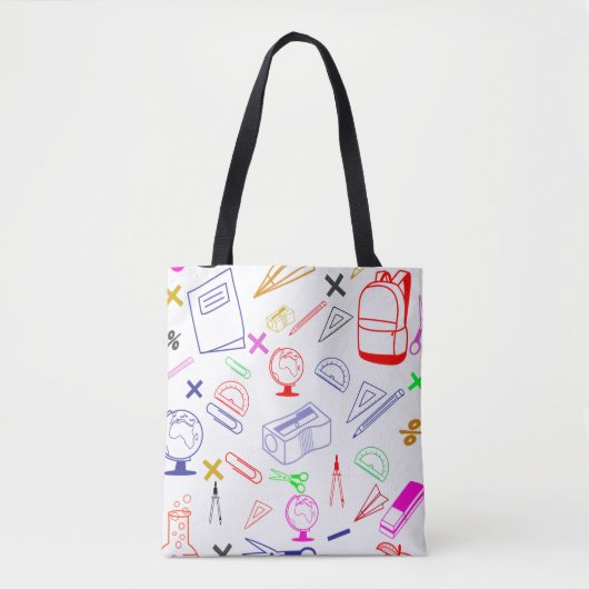 Terug naar schoolpatroon tote bag (Voorkant)