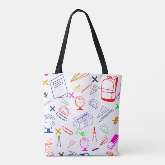 Terug naar schoolpatroon tote bag (Achterkant)