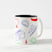 Terug naar schoolpatroon tweekleurige koffiemok (Voorkant rechts)