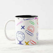 Terug naar schoolpatroon tweekleurige koffiemok (Links)