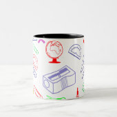 Terug naar schoolpatroon tweekleurige koffiemok (Center)