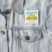 Terug naar schoolpop vierkante button 5,1 cm (In situ)