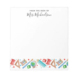 Terug naar schoolpotlood Wereldbol Leraar Notitieblok