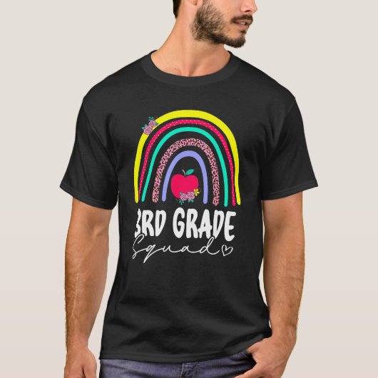 Terug naar schoolregenboog 3e klas t-shirt (Voorkant)