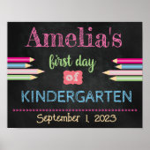 Terug naar Schoolschool Hallo Kindergarten Poster (Voorkant)