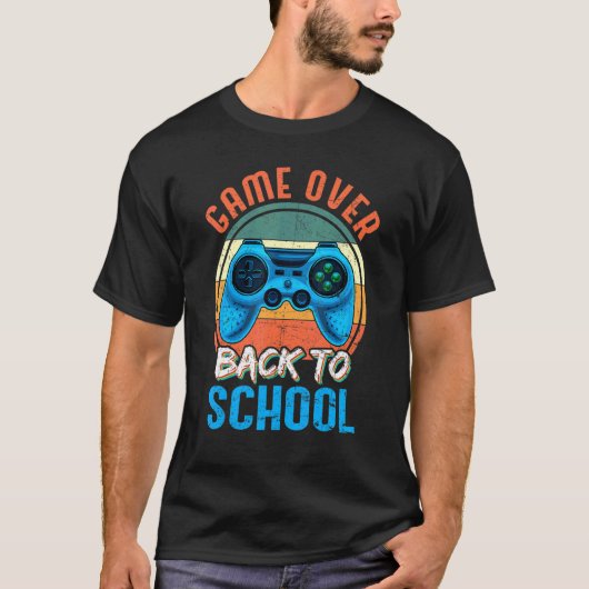 Terug naar schoolspel over de controle van leerkra t-shirt (Voorkant)