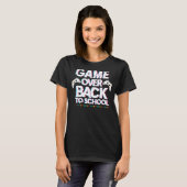 Terug naar schoolspel over de controle van leraars t-shirt (Voorkant volledig)