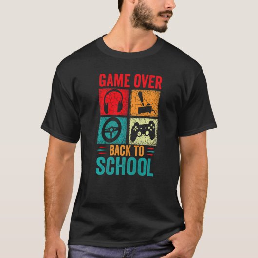 Terug naar schoolspel over docent-studentencontrol t-shirt (Voorkant)