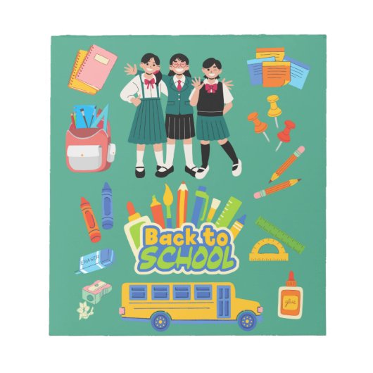 Terug naar schoolspullen notitieblok (Voorkant)