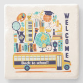Terug naar schoolstenen onderzetters (Voorkant)