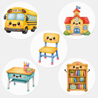 Terug naar schoolstickers – Mooie schoolbenodigdhe Labels