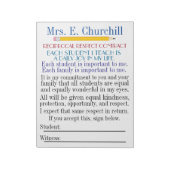 Terug naar schoolstudentencontract notitieblok (Linkerzijde)