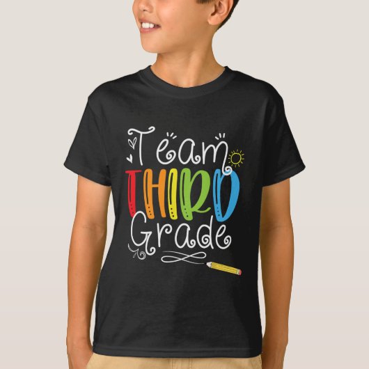 Terug naar schoolteam 3e klas t-shirt (Voorkant)