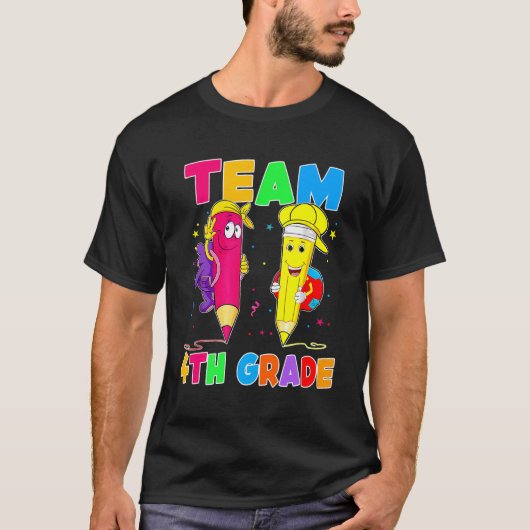 Terug naar schoolteam 4e klas leraar student Funn T-shirt (Voorkant)