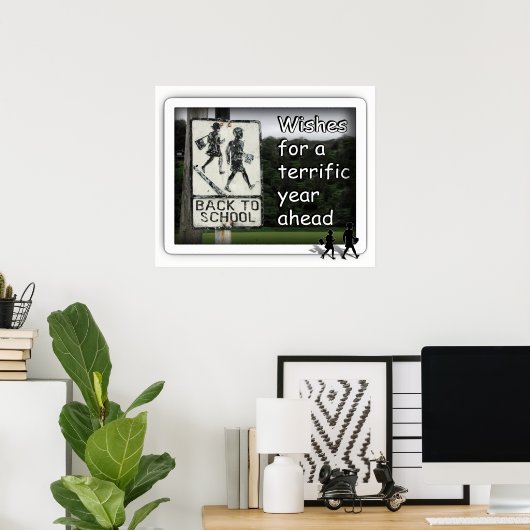 Terug naar schoolteken poster (Thuiskantoor)