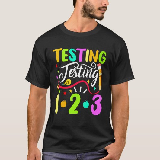 Terug naar schooltests 1 2 3 t-shirt (Voorkant)