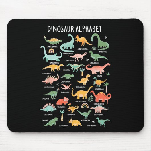 Terug naar schooltypes van dinosauriaanse alfabet  muismat (Voorkant)