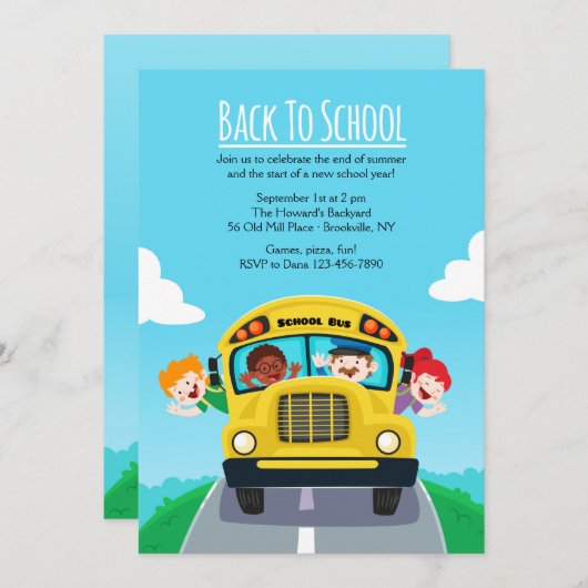 Terug naar schooluitnodiging kaart (Voorkant / Achterkant)