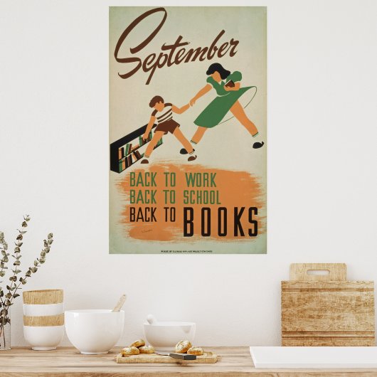 Terug naar schoolvideo-affiche poster (Keuken)