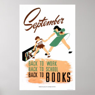 Terug naar Schoolwerk 1940 WPA Poster