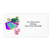 Terug naar Schoolworm Roze Varkenslabels Etiket (Voorkant)