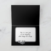 Terug naar schoolzwarte karton en appel feestdagen kaart (Binnen)