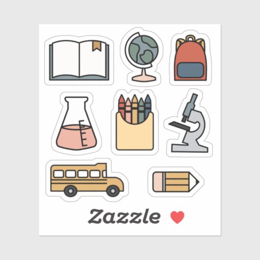 Terug naar Sticker van schoolplank Bus Crayon Book (Vel)