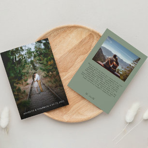 Terug naar Terug Eenvoudige pagina Groene foto Bedankkaart