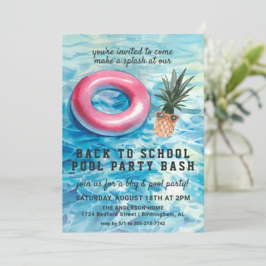 Terug naar Uitnodiging BBQ van de School Pool Part (Staand voorkant)