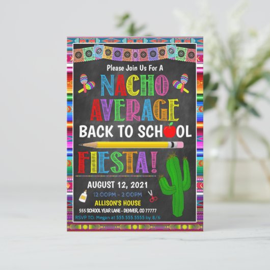 Terug naar uitnodiging van de Fiesta-partij op sch (Staand voorkant)