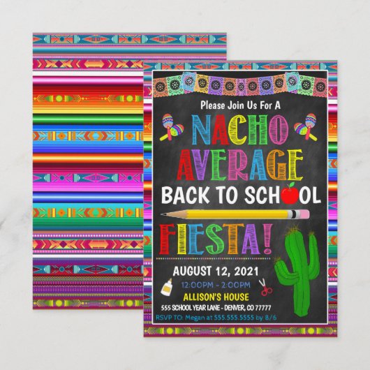 Terug naar uitnodiging van de Fiesta-partij op sch (Voorkant / Achterkant)