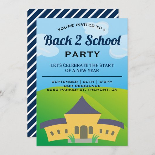 Terug naar Uitnodiging van schoolpartij (Voorkant / Achterkant)