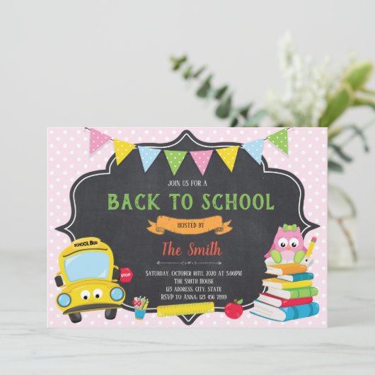 Terug naar uitnodiging van schoolpartij (Staand voorkant)