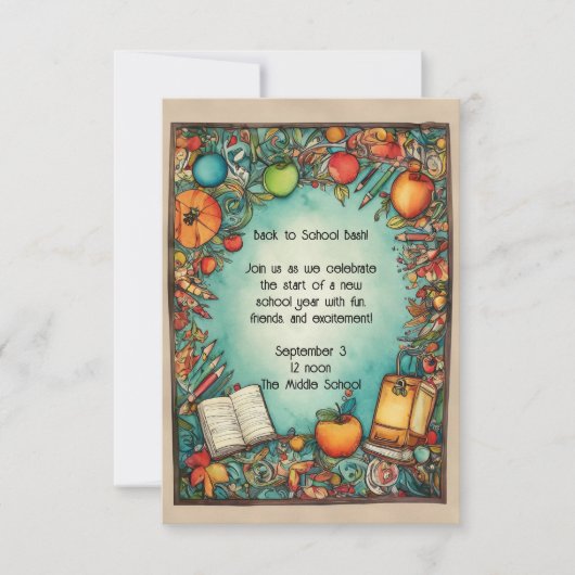 Terug naar Uitnodiging van schoolpartij (Voorkant)